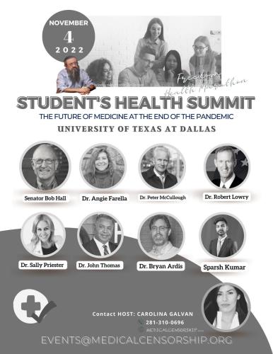 Dallas Texas - Nov 4, 2022 - Student's Health Summit at University of Texas at Dallas
