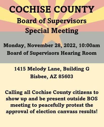 Arizona - Nov 28, 2022 - Election Protest in Cochise and Maricopa Counties