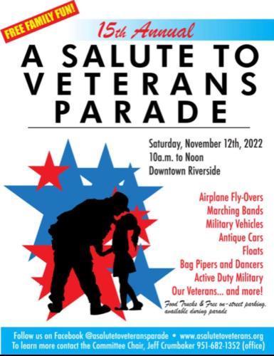 Riverside, California - Nov 12, 2022 - A Salute to Veterans