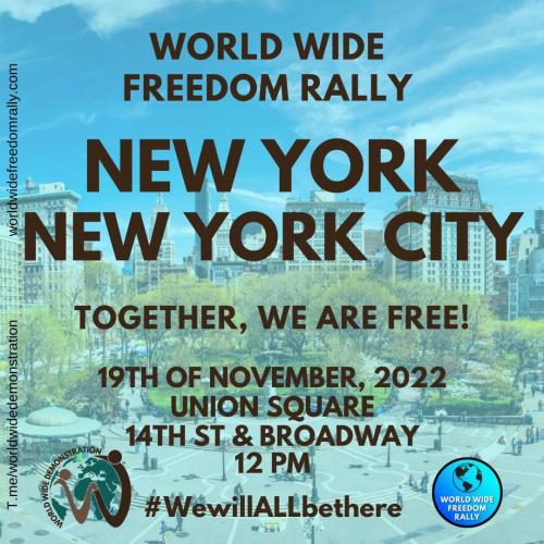 New York, New York - Nov 19, 2022 - Freedom Rally