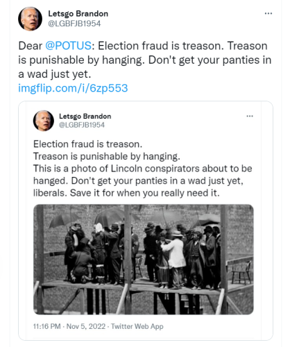 Letsgo Brandon Joe Biden election fraud tweet