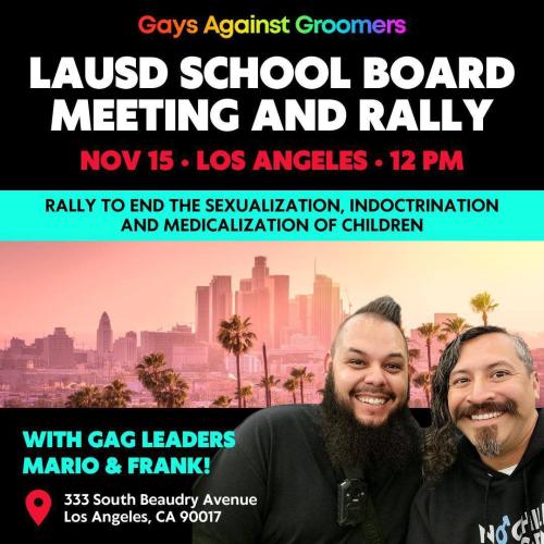 Los Angeles, California - Nov 15, 2022 - LAUSD School Board Meeting and Rally