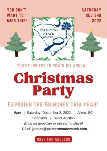 Aiken, South Carolina - Dec 3, 2022 - Palmetto State Watch - Christmas Party