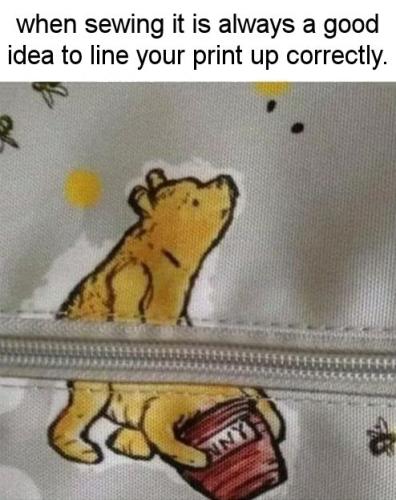 when sewing it is always a good idea to line your print up correctly