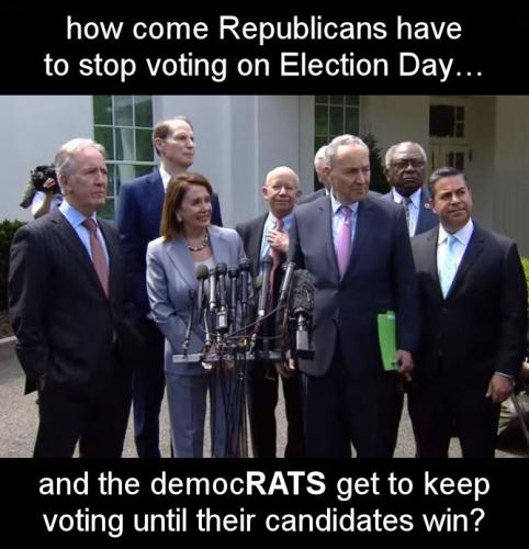 how come Republicans have to stop voting on Election Day