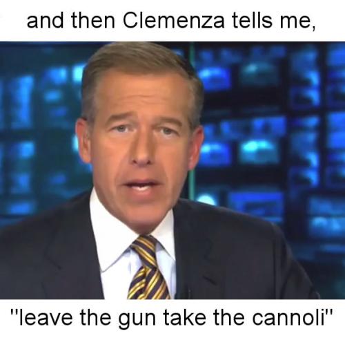 and then Clemenza tells me leave the gun take the cannoli