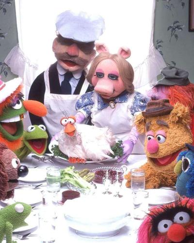 The Muppets Thanksgiving dinner table