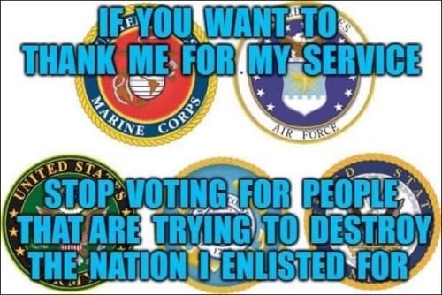 if you want to thank me for my military service