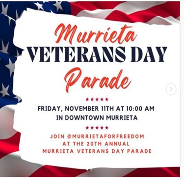 Murrieta, California - Nov 11, 2022 - Veterans Day Parade