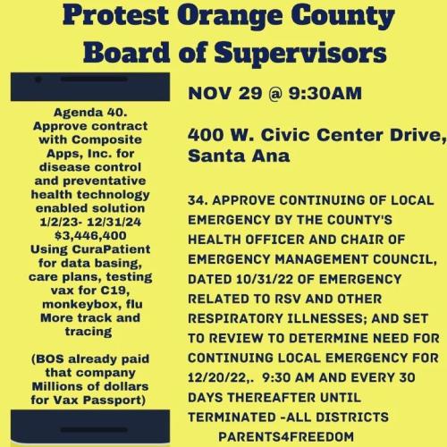 Santa Ana, Calfirnia - Nov 29, 2022 - Protest Orange County Board of Supervisors