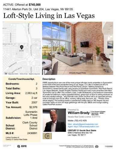 Loft-Style Living in Las Vegas - 11441 Allerton Park Drive 204 Las Vegas, NV 89135