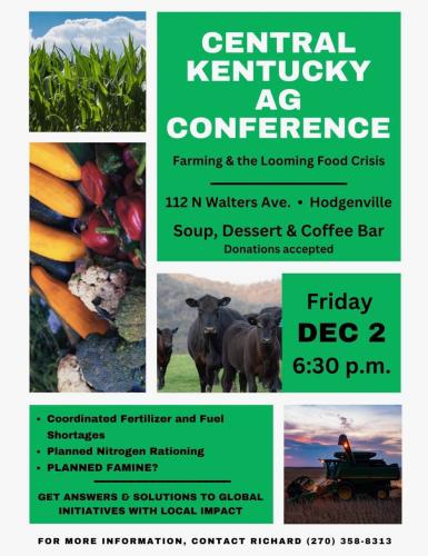 Hodgenville, Kentucky - Dec 2, 2022 - Farming and the Looming Food Crisis