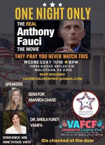 Midlothian, Virginia - Nov 16, 2022 - The Real Anthony Fauci