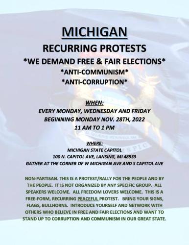 Michigan - Beginning Nov 28, 2022 - Recurring Protests