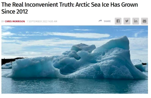 ARCTIC SEA ICE GROWING SINCE 2012