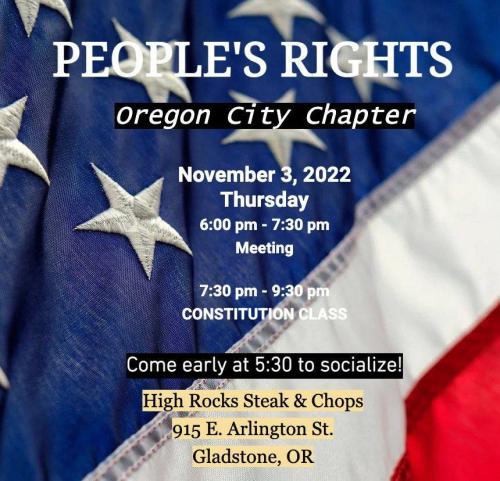 Gladstone, Oregon - Nov 3, 2022 - Constitution Class