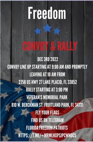 Lake Placid, Florida - Dec 3, 2022 - Freedom Convoy and Rally