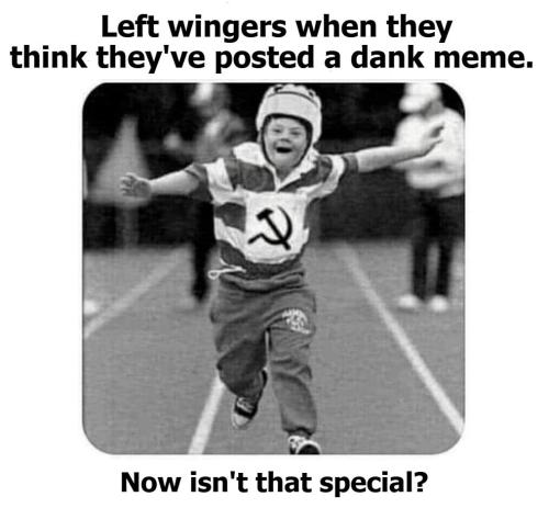 Left wingers when they think they've posted a dank meme.