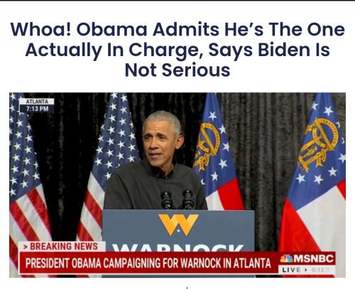 Obama admits hes the one in charge not Biden