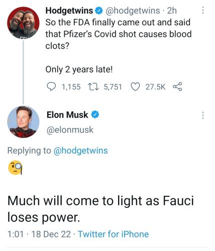 Elon musk on fauci