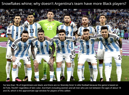 Argentian is less than 1 percent black