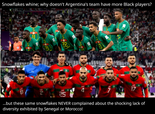 Senegal and Morocco have all black teams