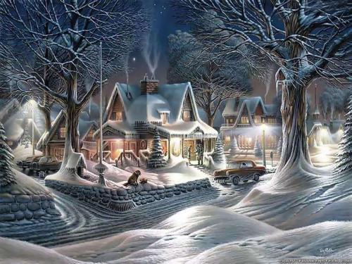 !  White Christmas scene