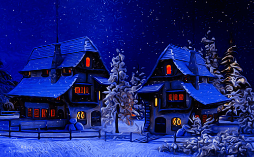 ! Light snow blue winter