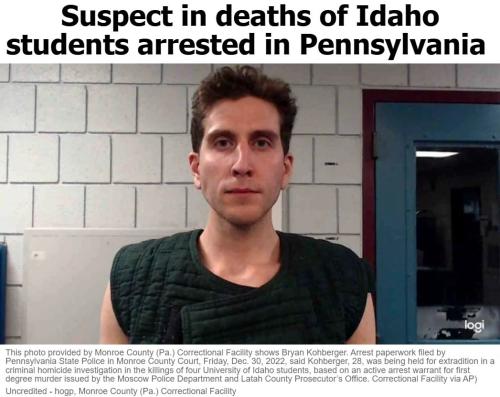 Suspect in deaths of Idaho students arrested in Pennsylvania