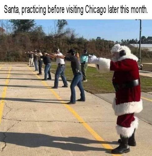 santa practicing for visiting chicago later this month