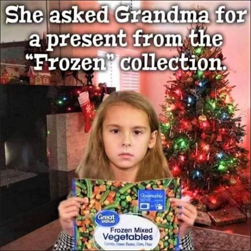 she asked grandma for something from the Frozen collection