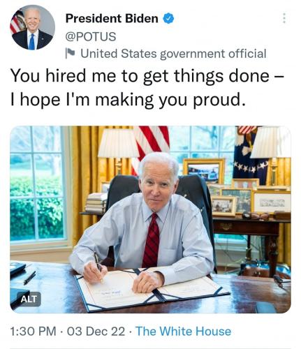 Delusional Joe Biden tweet
