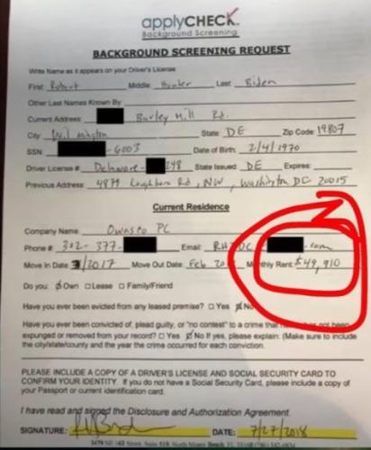 Social Media - Wimkin Hunter's rental payment doc