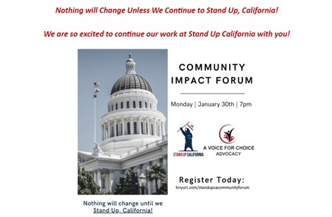 California - January 30, 2023 - Webinar - Community Impact Forum