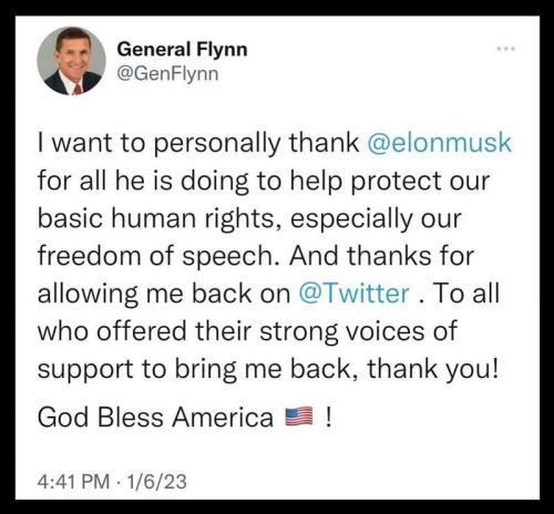 General Flynn on twitter