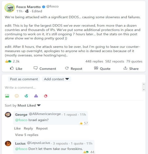 GAB DDoS attack 960px