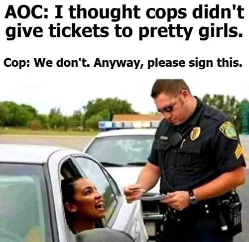 AOC gets a ticket