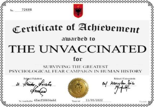 Unvaxxed award