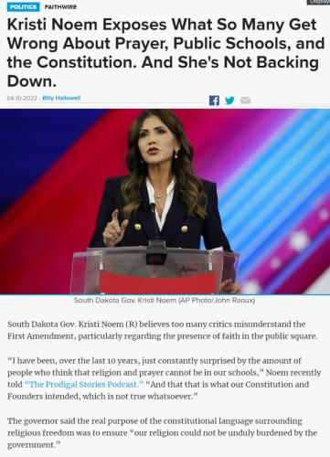 If Kristi Noem is pro Christian meme