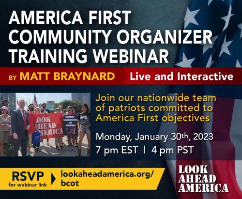Webinar - January 30, 2023 - America First Community Organizer Training