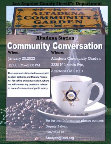 Altadena, California - January 20, 2023 - Community Conversation