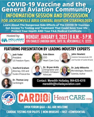 Jacksonville, Florida - Jan 9, 2023 - Covid-19 Vaccine and the General Aviation Community