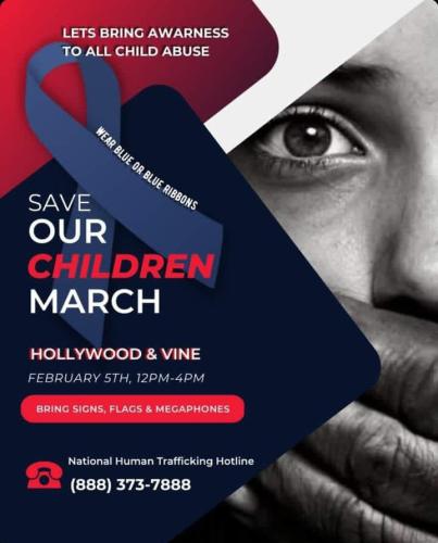 Hollywood, California - February 5, 2023 - Save Our Children March