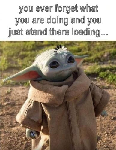 you ever forget what you are doing and you just stand there loading