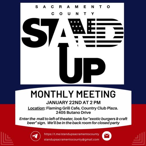 Sacramento, California - Jan 22, 2023 - Meeting of Stand Up Sacramento