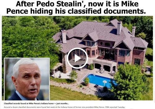 After Pedo Stealin, now it is Mike Pence hiding his classified documents.