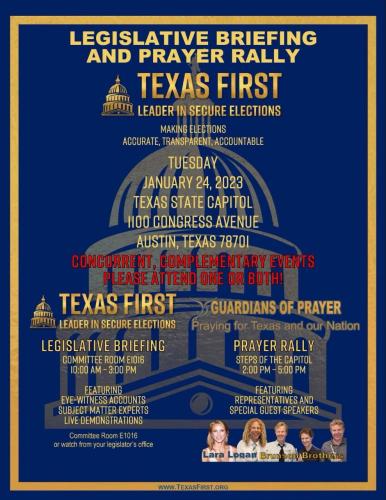 Austin, Texas - January 24, 2023 - Legislative Briefing and Prayer Rally