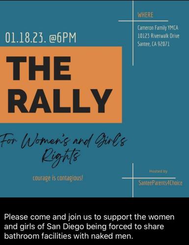 Santee, California - January 18, 2023 - The Rally for Women and Girls Rights