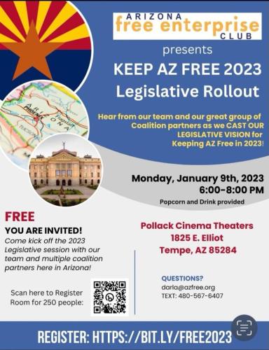 Tempe, Arizona - Jan 9, 2023 - Keep Arizona Free 2023 Event