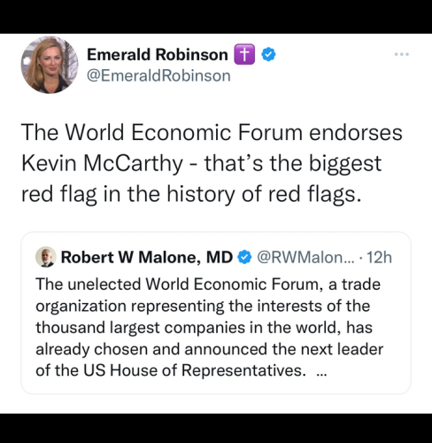 WEF endorses McCarthy